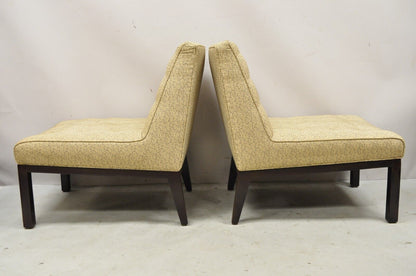 Edward Wormley for Dunbar Wood Frame Slipper Lounge Chairs - a Pair
