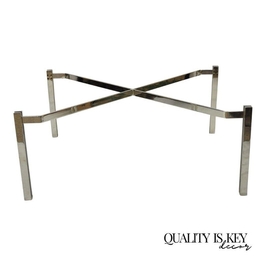 Mid Century Modern Chrome Metal X-frame Baughman Style Coffee Table Base