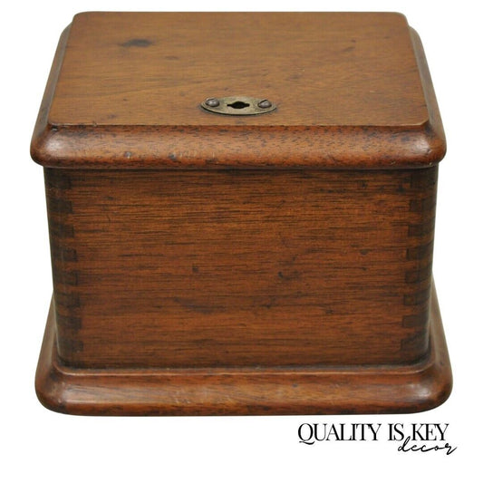 Antique English Victorian Mahogany Small 5.5" Tea Caddy Desk Box
