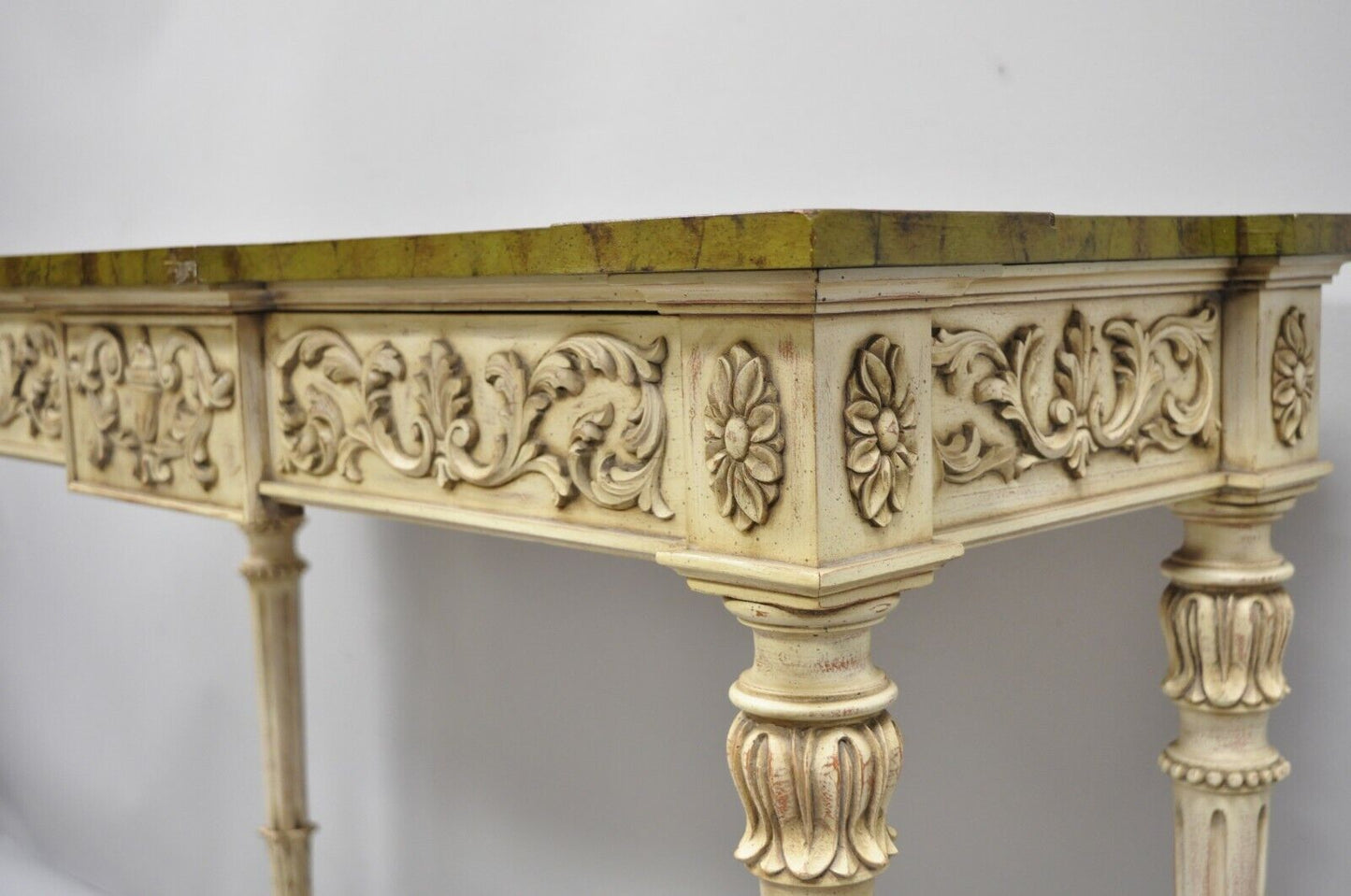 Karges Italian Neoclassical Swedish Style Carved Console Table with One Drawer