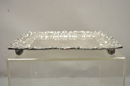 Chippendale by Wallace X 120 Silver Plate 16" Square Shell Platter Tray on Feet