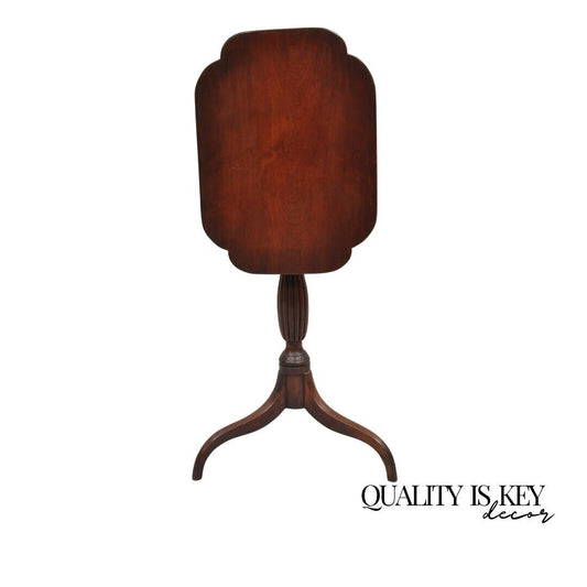 Antique Sheraton Style Mahogany Tilt Top Tea Table Candle Stand