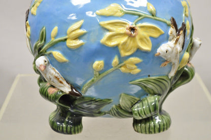 Art Nouveau George Jones Majolica Style Jardiniere Birds Cachepot Flower Pot