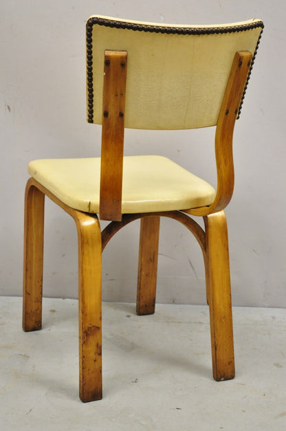 Vintage Thonet Bentwood Dining Chairs with Beige Vinyl Seats - Set of 4