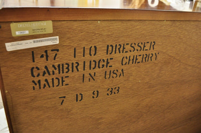 Drexel Heritage Cambridge Cherry Wood Four Drawer Dresser Chest