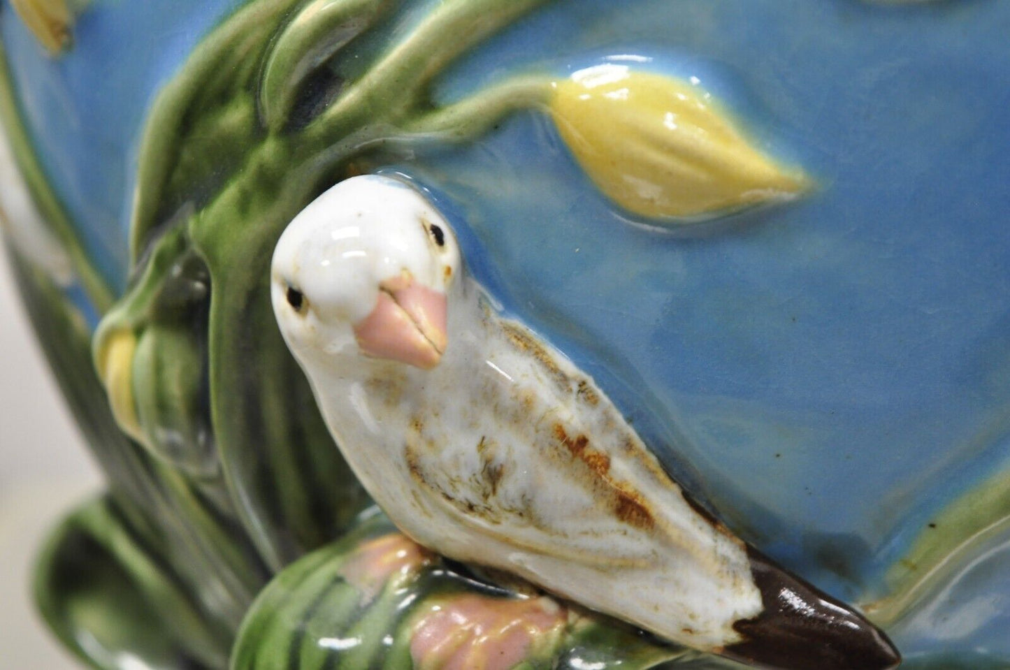 Art Nouveau George Jones Majolica Style Jardiniere Birds Cachepot Flower Pot