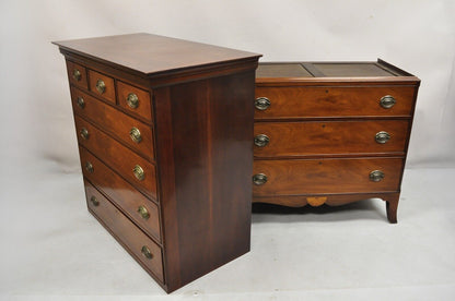 Beacon Hill Mahogany Federal Style 10 Drawer Highboy Chest on Chest Dresser