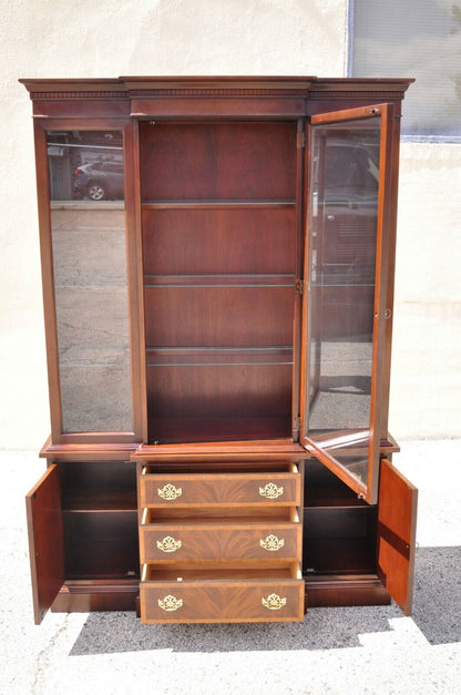 Hickory Chippendale Banded Inlay China Cabinet American Masterpiece Collection