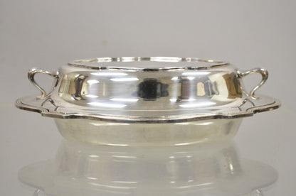 LBS Co English Regency Style Silver Plated Covered Serving Dish Vegetable Bowl