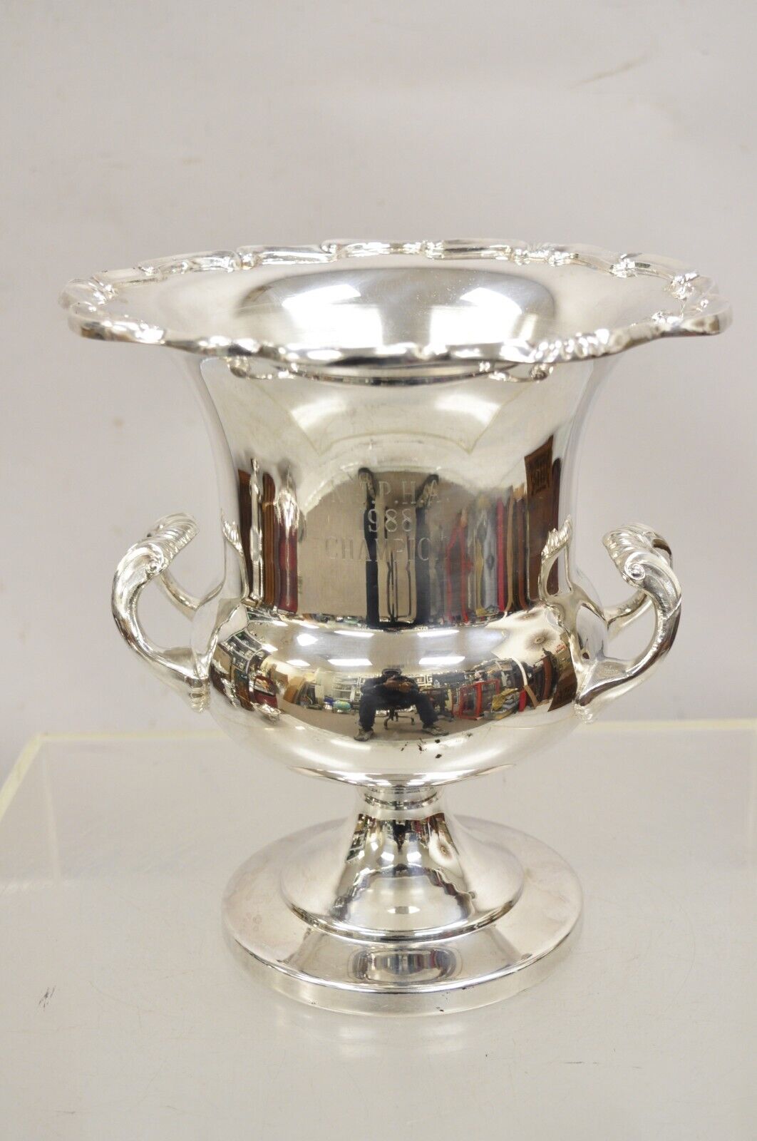 Towle Silver Plate Champagne Chiller Ice Bucket Trophy Cup NJPHA 1988 Champion B