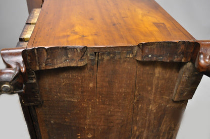 19th Century Mahogany Slant Top Carved Ball & Claw Chippendale Style Desk