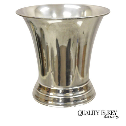 Vtg Silver Plated Modern Fluted Regency Style Champagne Chiller Wine Ice Bucket