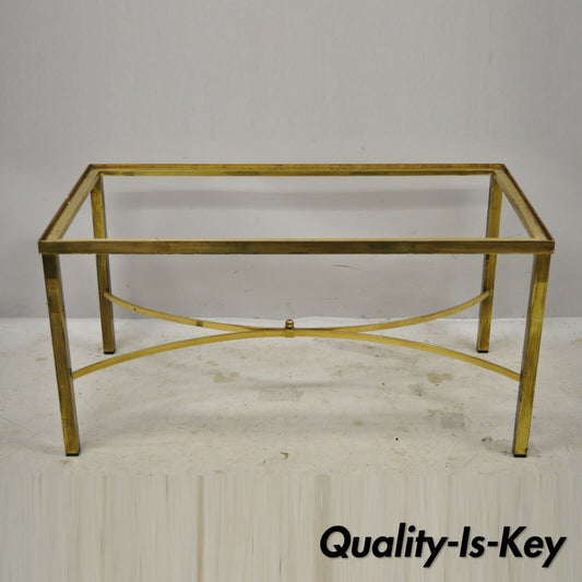 Vtg Mastercraft Italian Brass Rectangular Hollywood Regency Coffee Table Base