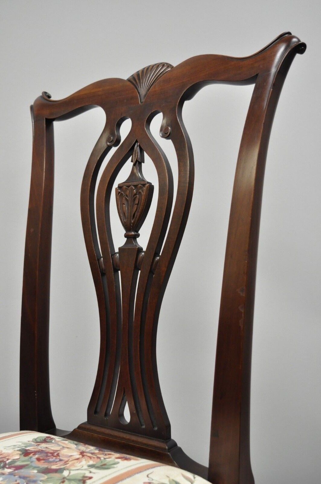 6 Bench Made Carved Mahogany Chippendale Style Ball and Claw Dining Chair Set