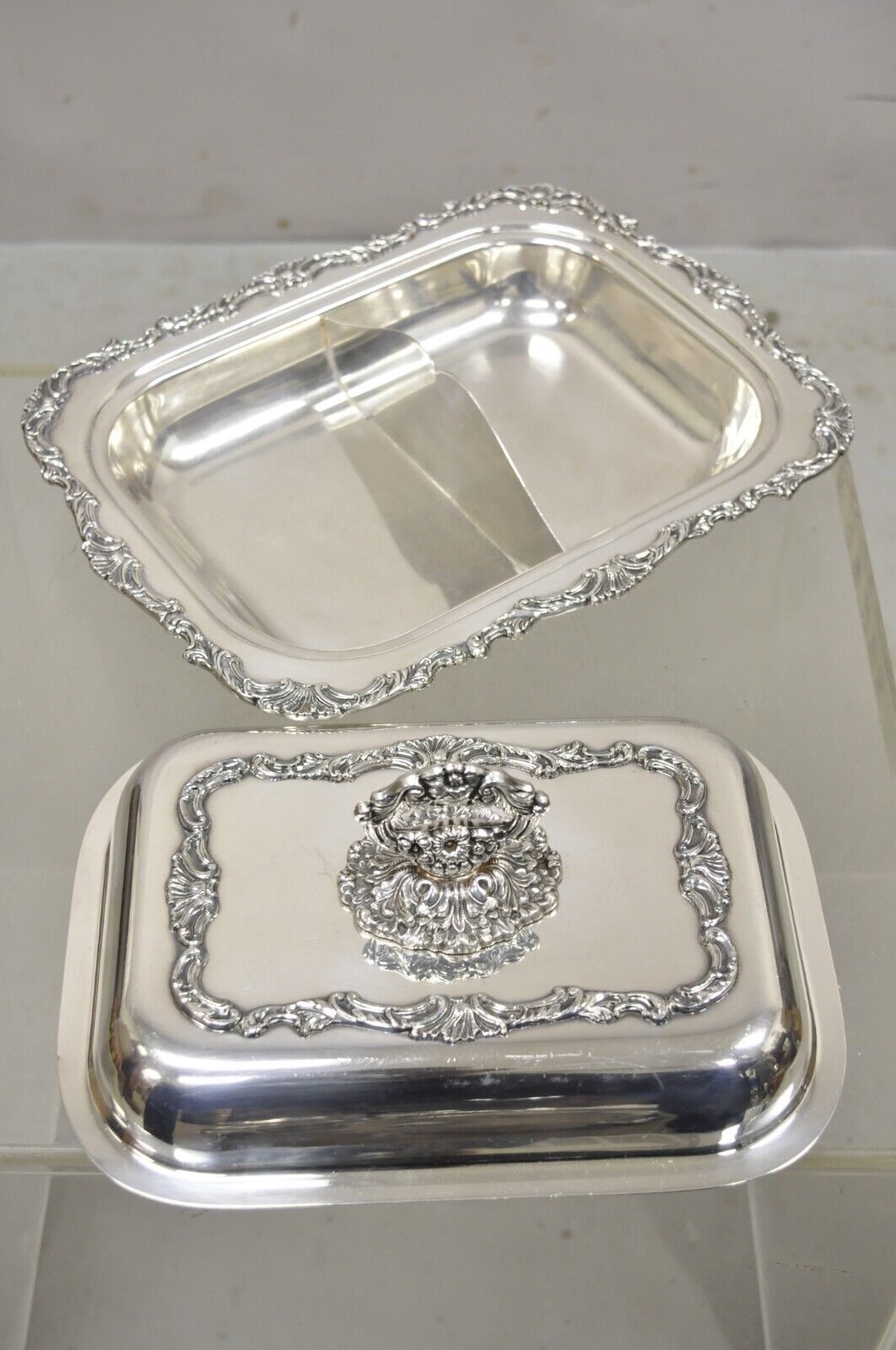 Vintage Community Ascot Silver Plated Victorian Style Lidded Serving Platter