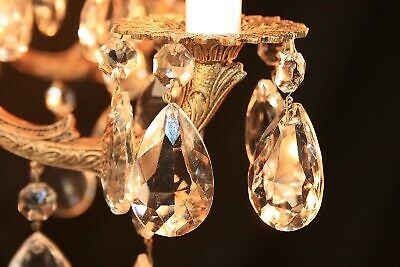 d05 Vintage 12 Light French style Brass Crystal Chandelier light Fixture