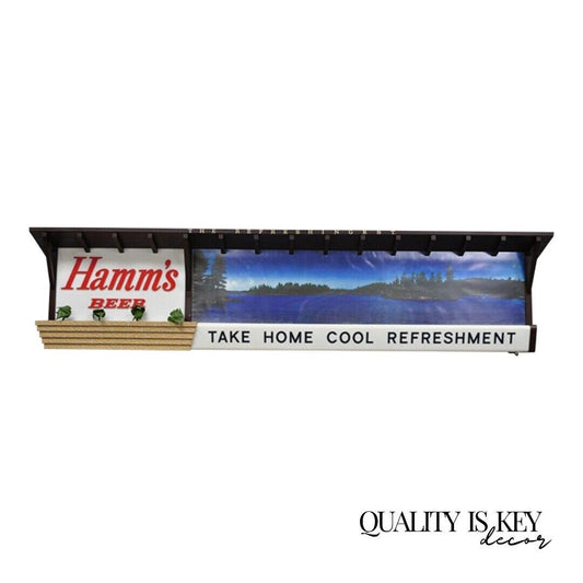 Large 77" Vintage Hamm's Beer Lakeside Plastics Advertising Hanging Lighted Sign