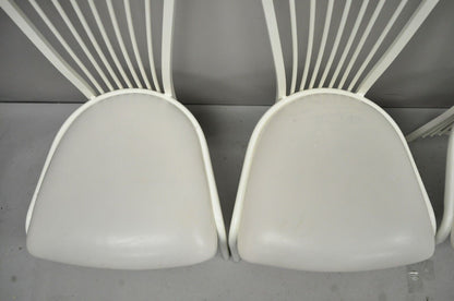 Set of Four Post Modern Art Deco Style Metal Fan Back Dining Chairs by Liberty