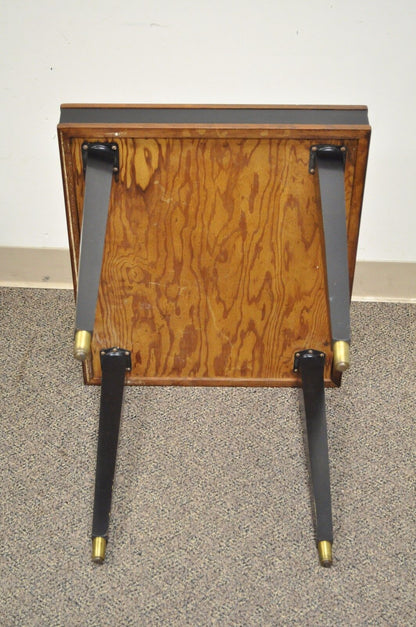 Pair of Vintage Mid Century Modern Rectangular Walnut & Laminate End Side Tables