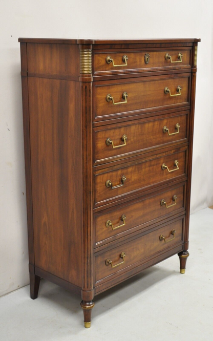 Kindel Milano Louis XVI Style 6 Drawer Highboy Cherry Wood Tall Chest Dresser