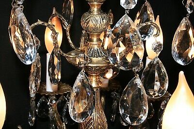 d05 Vintage 12 Light French style Brass Crystal Chandelier light Fixture