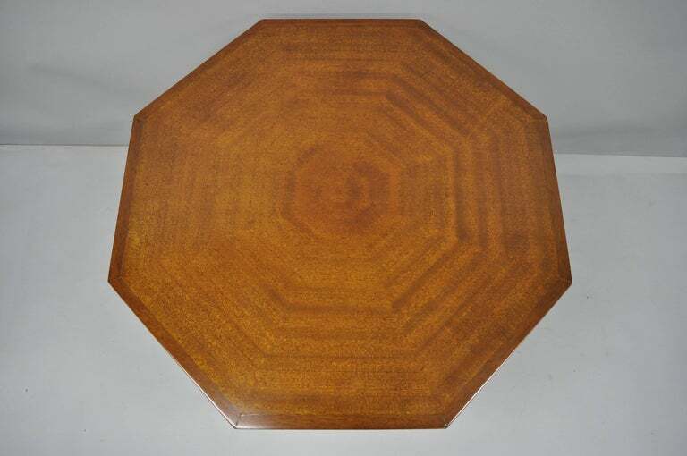 Pair of Art Deco Octagonal Mahogany & Lucite Pedestal Side Tables Grosfeld House