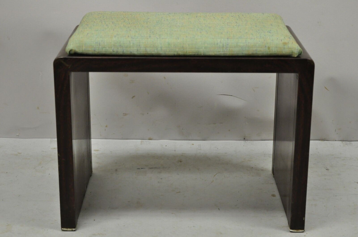 Simmons Norman Bel Geddes Steel Metal Art Deco Brown Waterfall Vanity Bench