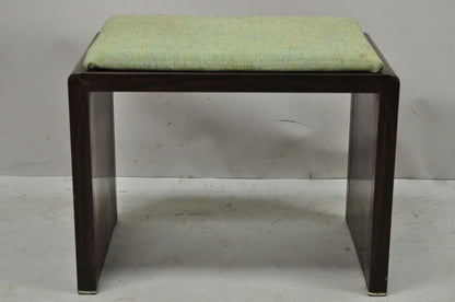 Simmons Norman Bel Geddes Steel Metal Art Deco Brown Waterfall Vanity Bench