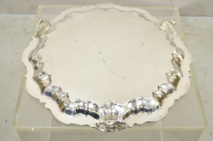 BSC English Silver Plated Victorian Style Round Scalloped Serving Platter Tray