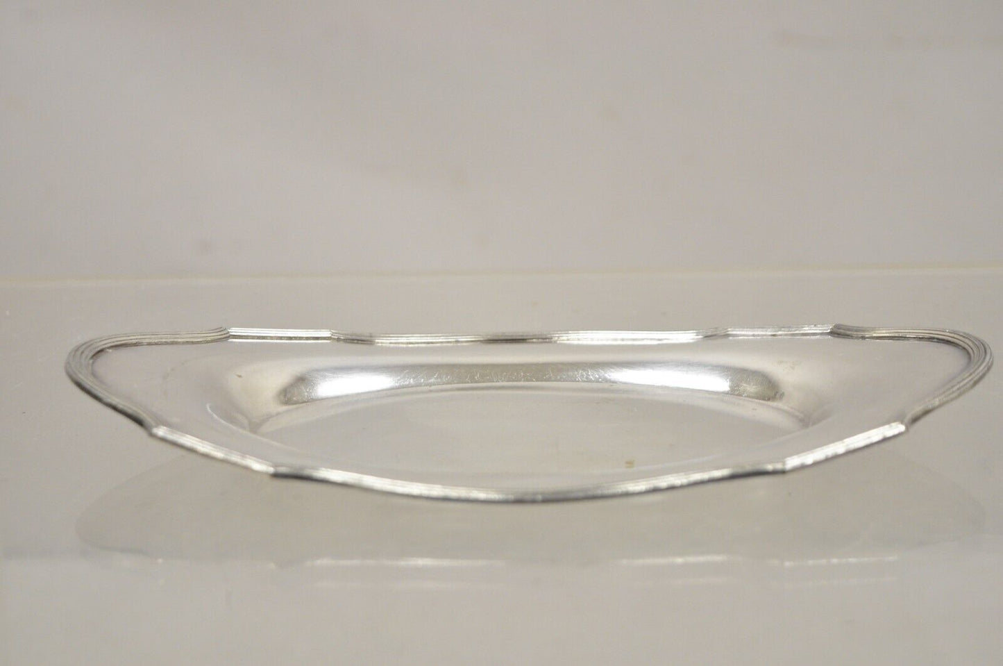Small Vintage Silver Plated English Edwardian Style 10" Oval Trinket Dish Tray