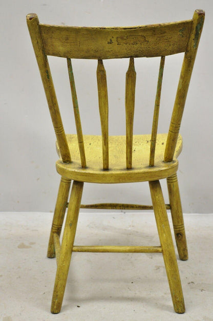 Frederick Loeser & Co Yellow American Primitive Hitchcock Painted Side Chair (B)