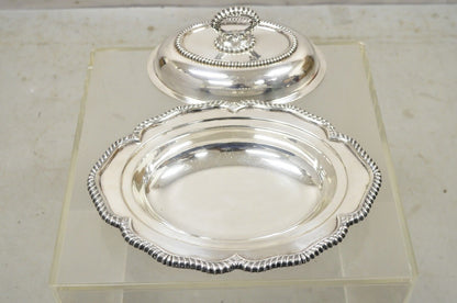 Vtg English Victorian Silver Plated Oval Lidded Vegetable Serving Platter Dish