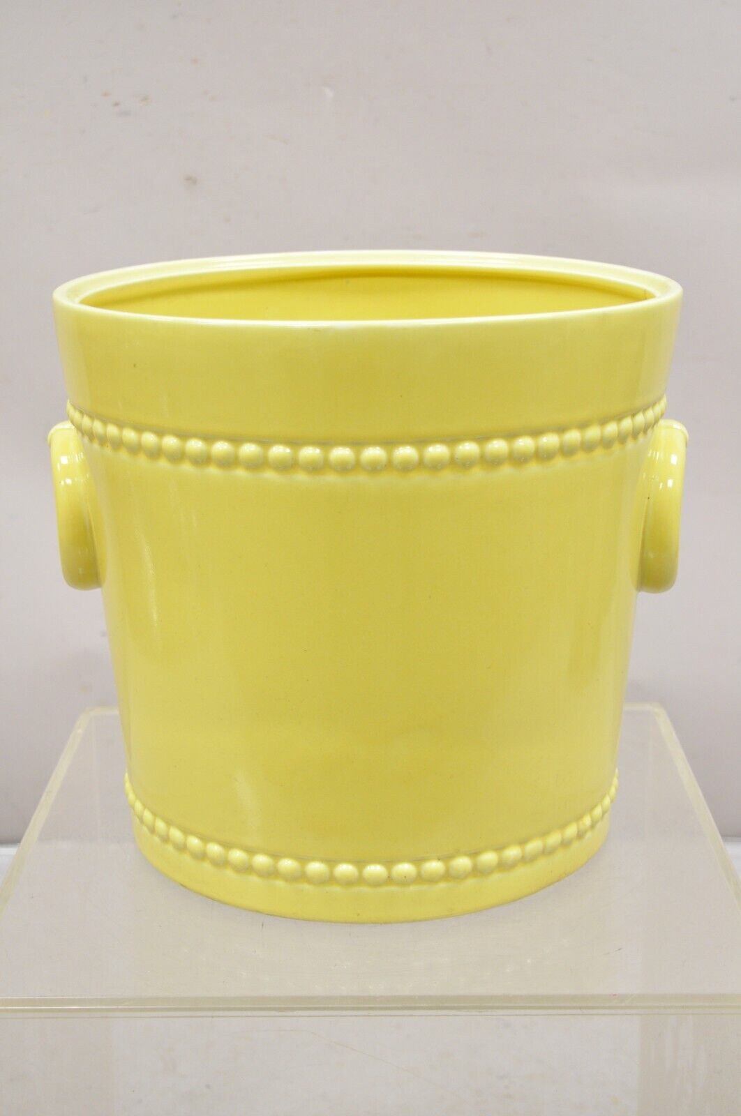 Carbone Chinoiserie Chinese Yellow Pottery Porcelain Large Garden Planter Pot