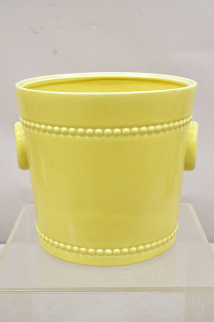 Carbone Chinoiserie Chinese Yellow Pottery Porcelain Large Garden Planter Pot