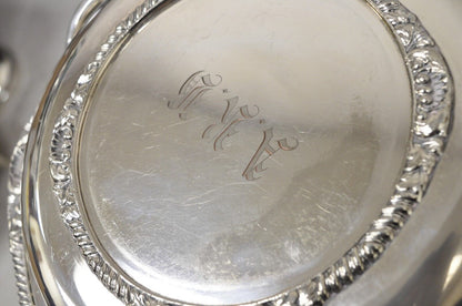 Vintage English Victorian EPC Silver Plated Lidded Dome Serving Platter Engraved