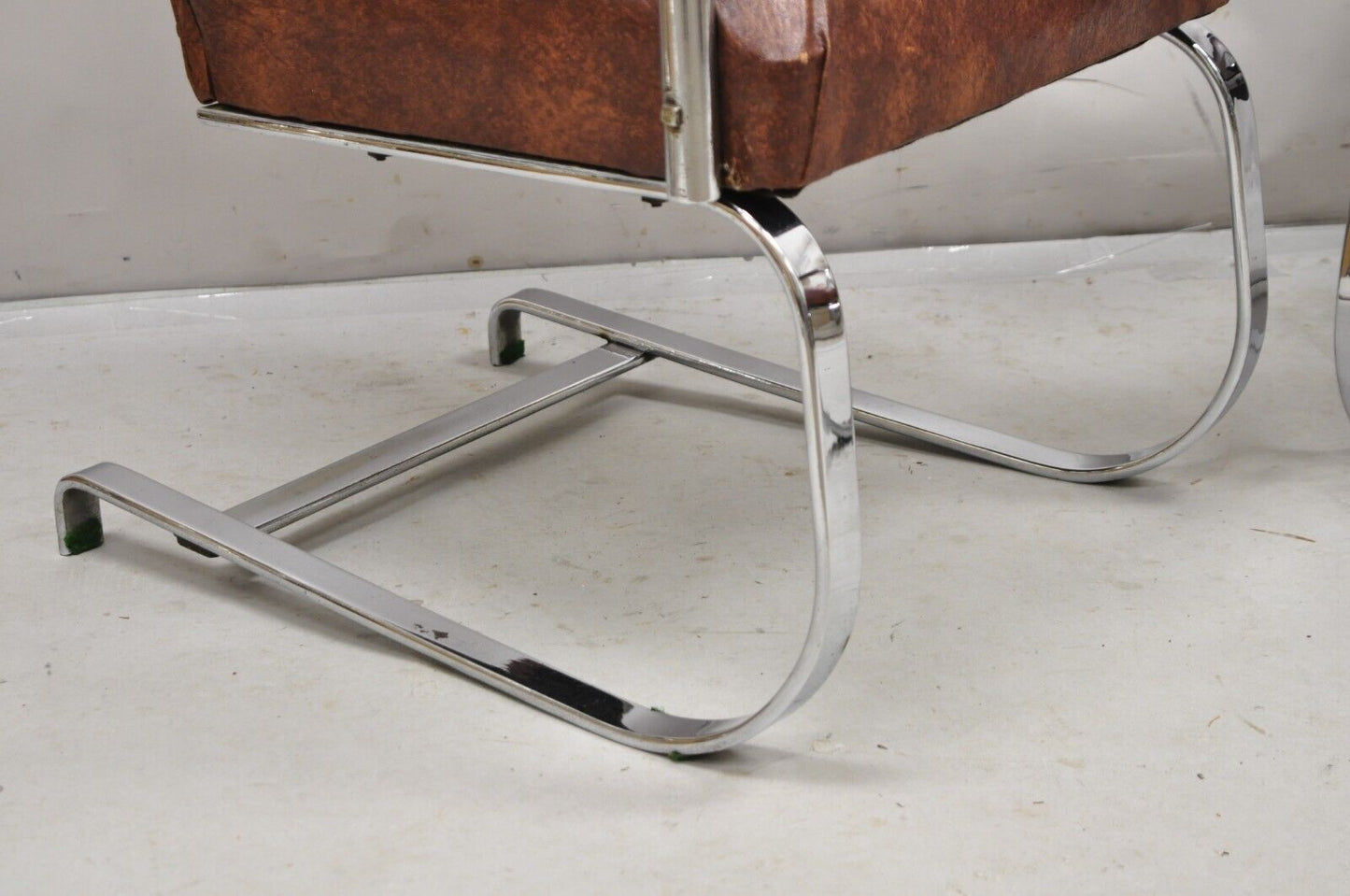 Vintage Lloyd Mfg Kem Weber Art Deco Steel Cantilever Lounge Chairs - a Pair