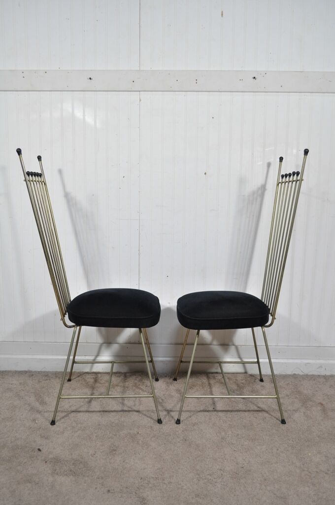 4 Vintage Mid Century Modern Metal Dining Chairs Frederic Weinberg Salterini Sty