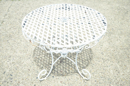 Wrought Iron French Pastry Style Country Lattice Scroll Round Patio Dining Table