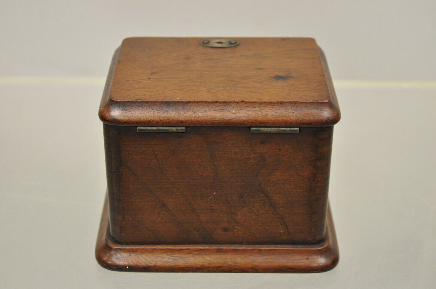 Antique English Victorian Mahogany Small 5.5" Tea Caddy Desk Box