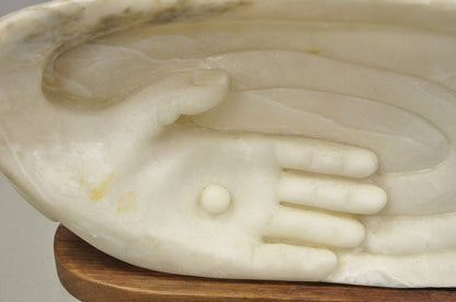 Vintage Bud Miller 1989 Native American Carved Alabaster Double Sided Sculpture