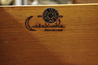 John Stuart Casalinda Vintage Mid Century Modern Walnut Credenza Triple Dresser
