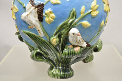 Art Nouveau George Jones Majolica Style Jardiniere Birds Cachepot Flower Pot