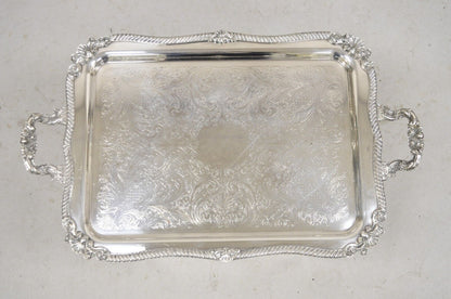 Sheridan Large Ornate Silver Plated English Victorian Style Serving Platter Tray