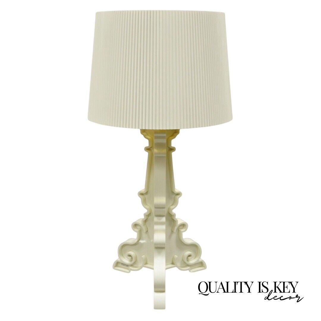 Kartell Ferruccio Laviani Bourgie White Baroque Table Lamp with Shade