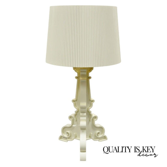 Kartell Ferruccio Laviani Bourgie White Baroque Table Lamp with Shade