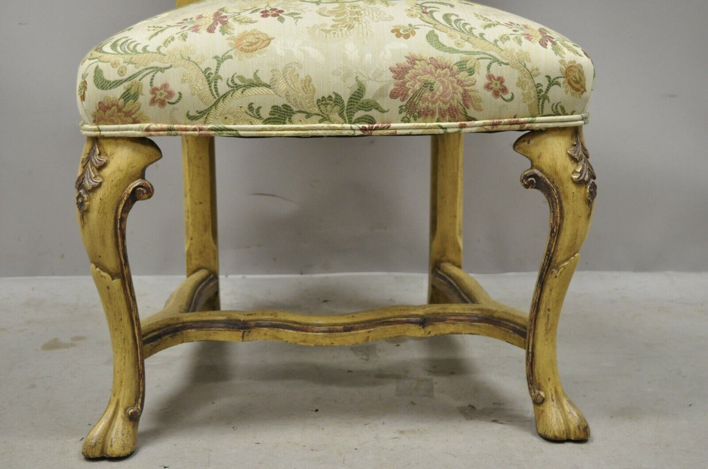 Minton Spidell Italian Regency Rococo Cream Painted Dining Chairs - Set of 4