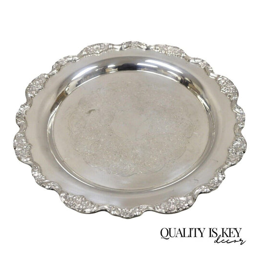 Vintage Towle Silver Plated Victorian Style 15" Round Platter Tray