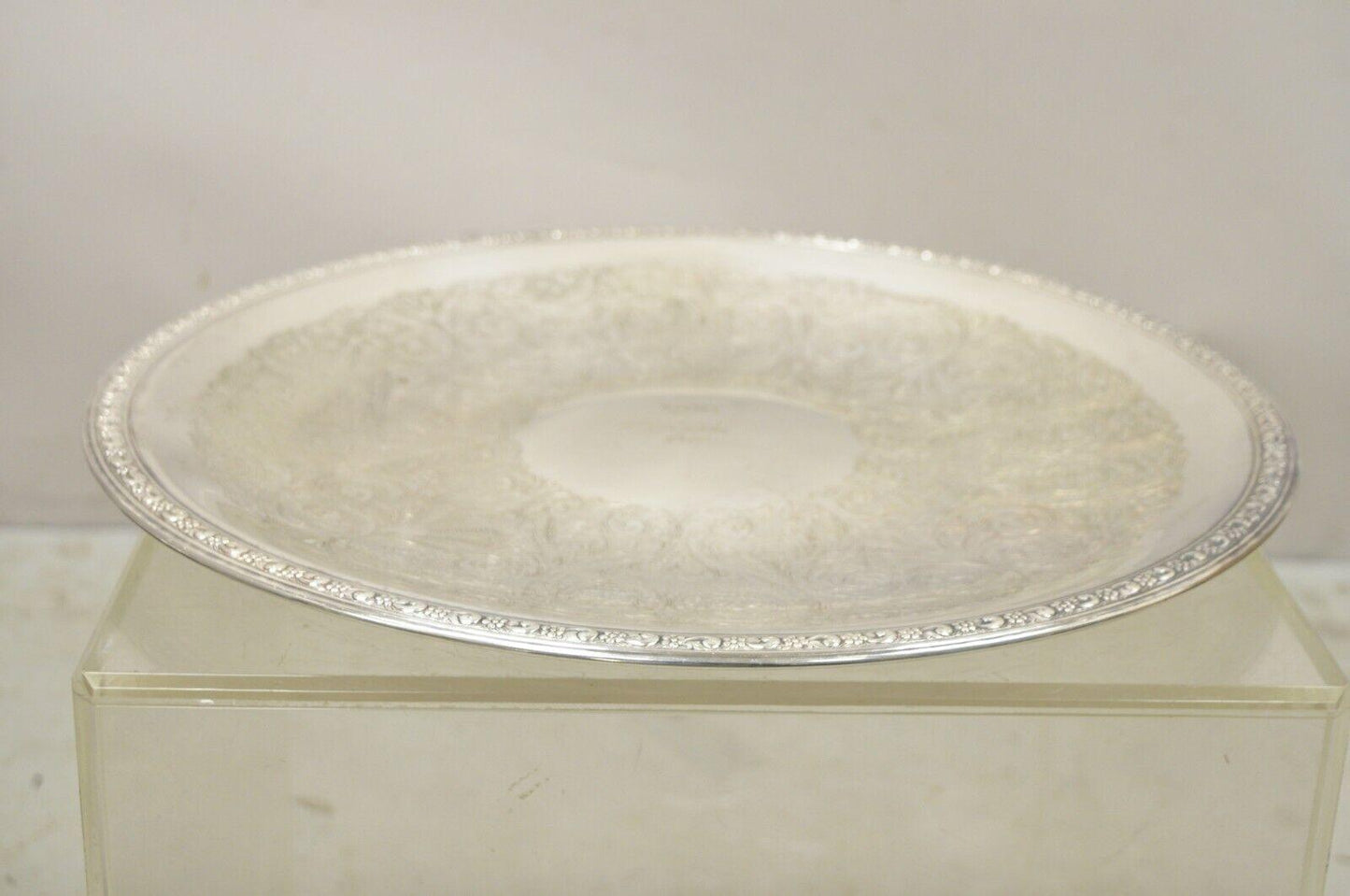 Vintage Sheridan 18” Round Award Platter Tray “Winner Tropical at Calder 1972”