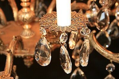 d05 Vintage 12 Light French style Brass Crystal Chandelier light Fixture