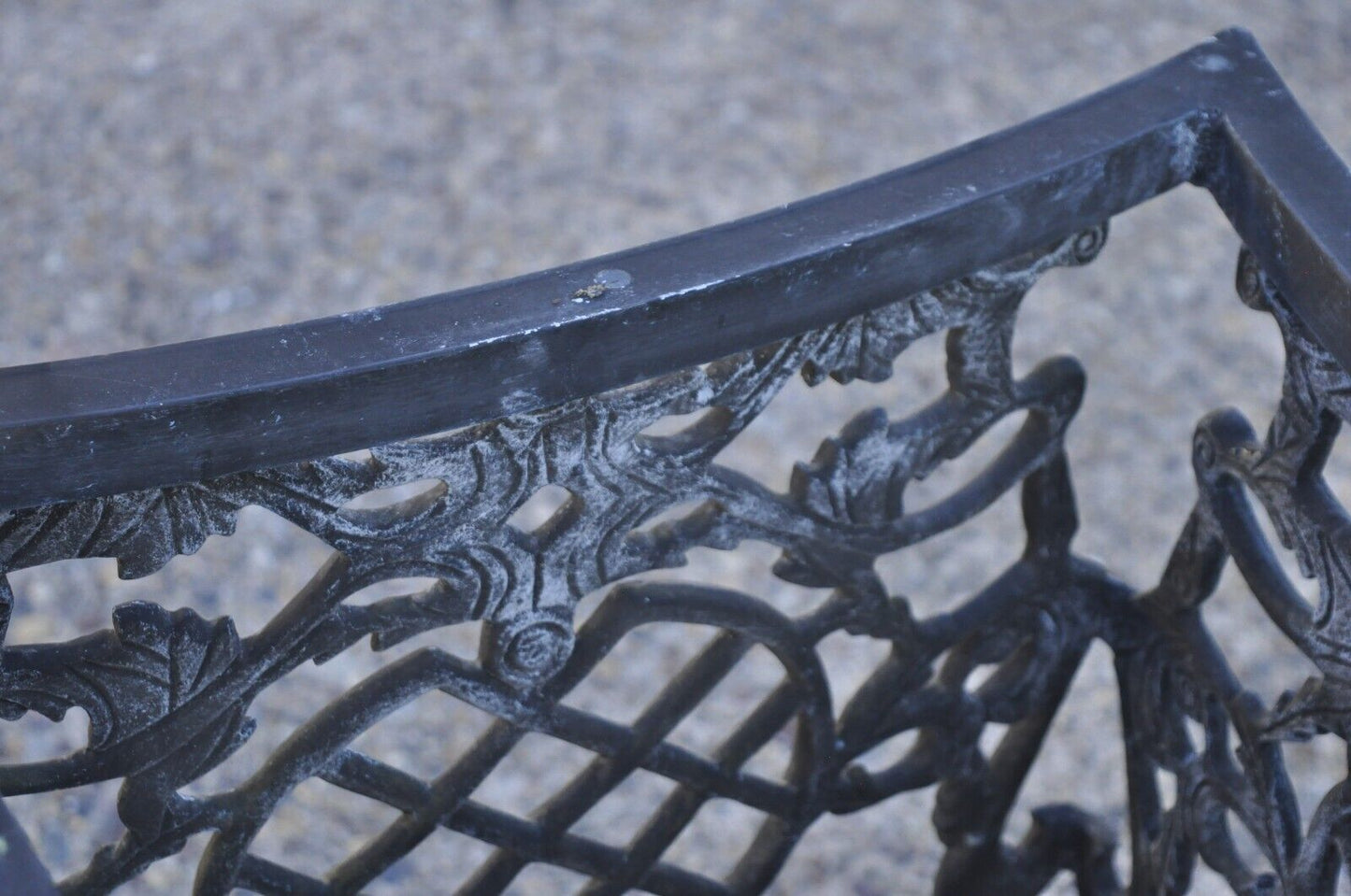 Ornate Cast Aluminum Mediterranean Style Black Pedestal Dining Table Base